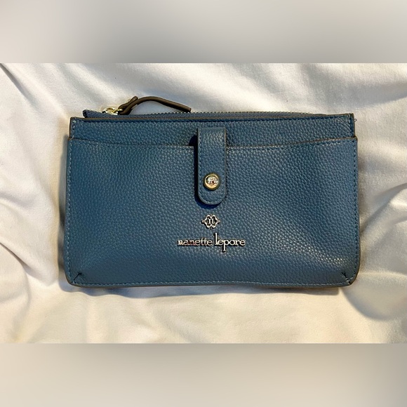 Nanette Lepore Handbags - *EUC* NANETTE LEPORE Clutch Wallet/Storage -Vegan Leather-Blue-*NO WRIST STRAP*
